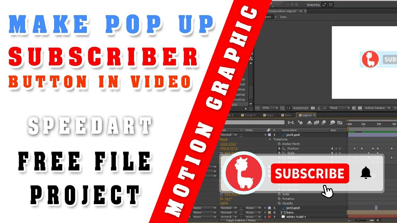 Create Your Own Pop Up Subscribe Button - FREE file Project After Effect