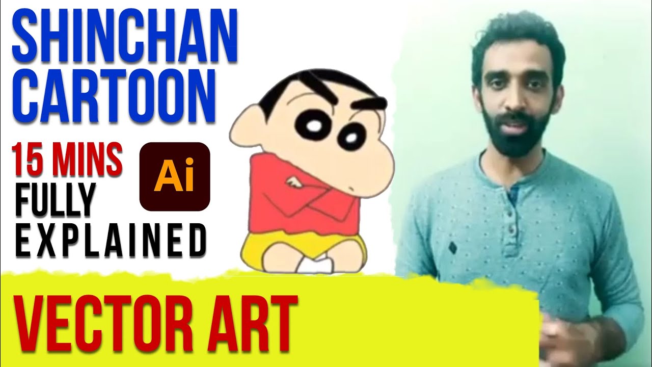 shinchan cartoon character - illustrator Tutorial - tracing