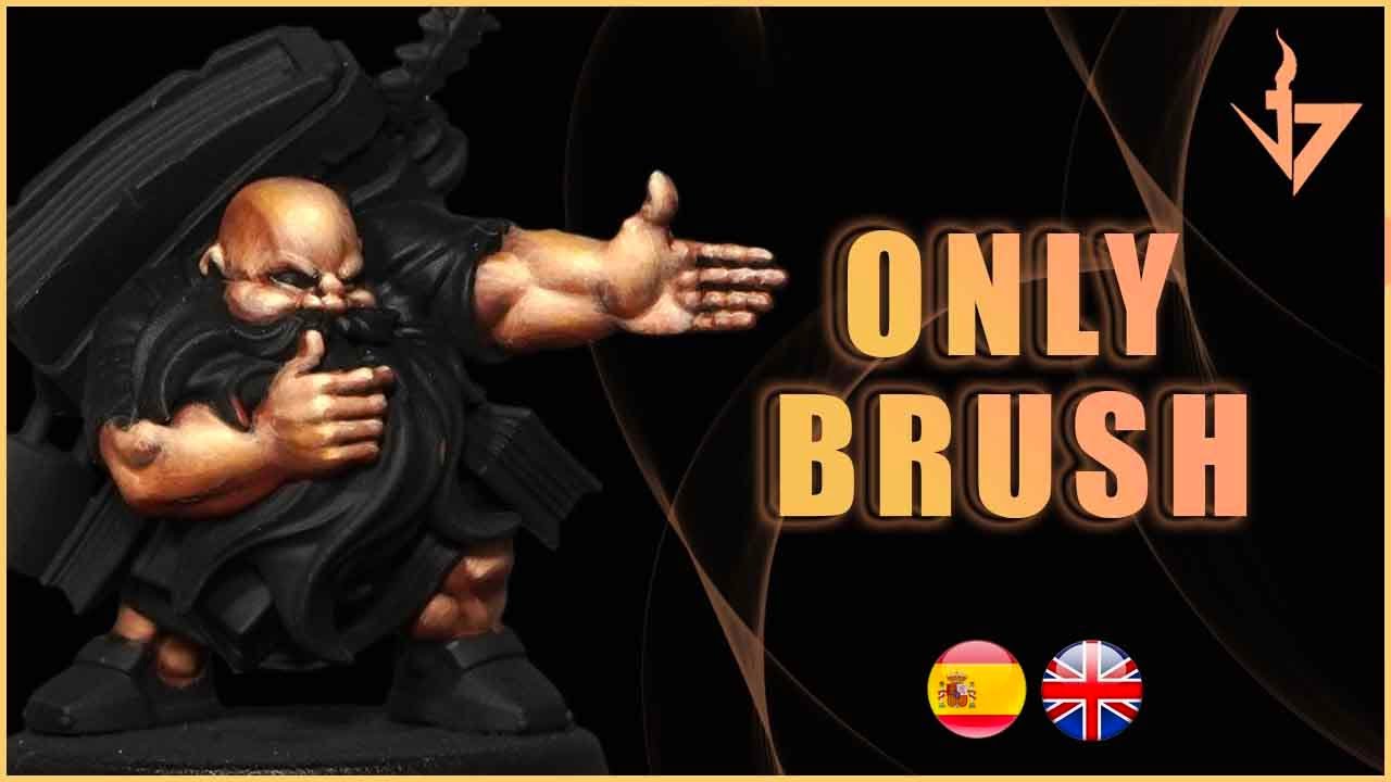 How to paint DWARF SKIN on miniatures (ONLY BRUSH) 🟠 / Cómo pintar PIEL DE ENANO en miniaturas 🟠