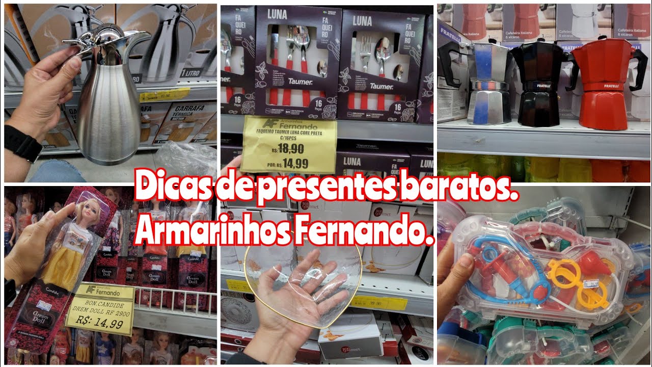 DICAS DE PRESENTES BARATOS PARA O NATAL NO ARMARINHOS FERNANDO.