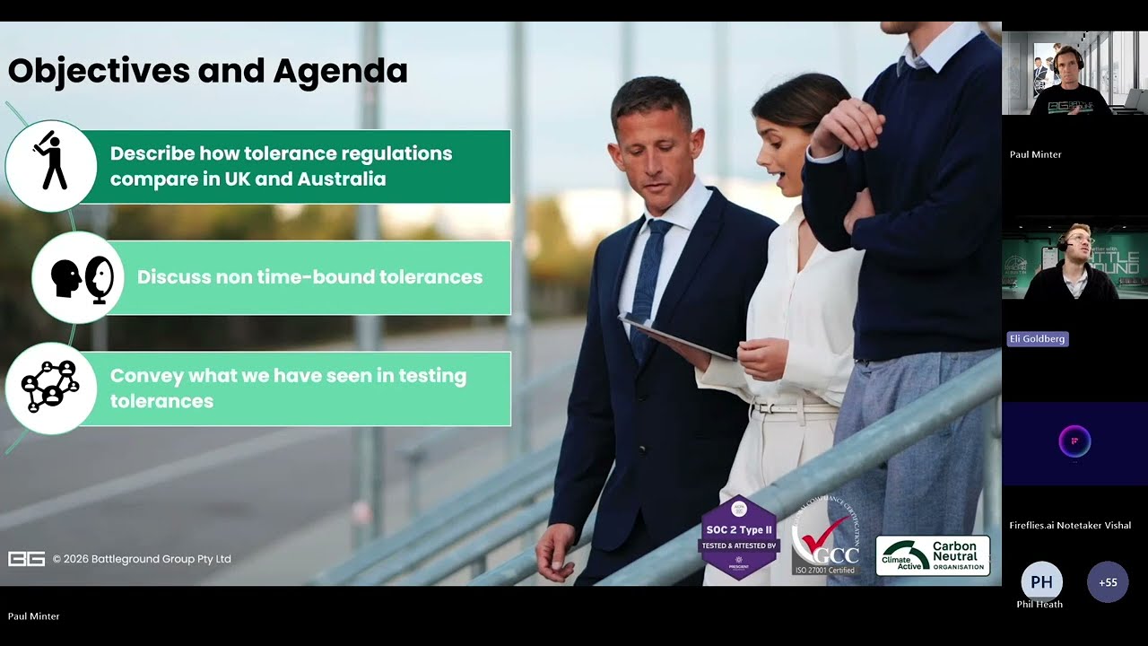 Exercising your tolerances to meet regulatory standards Battleground webinar