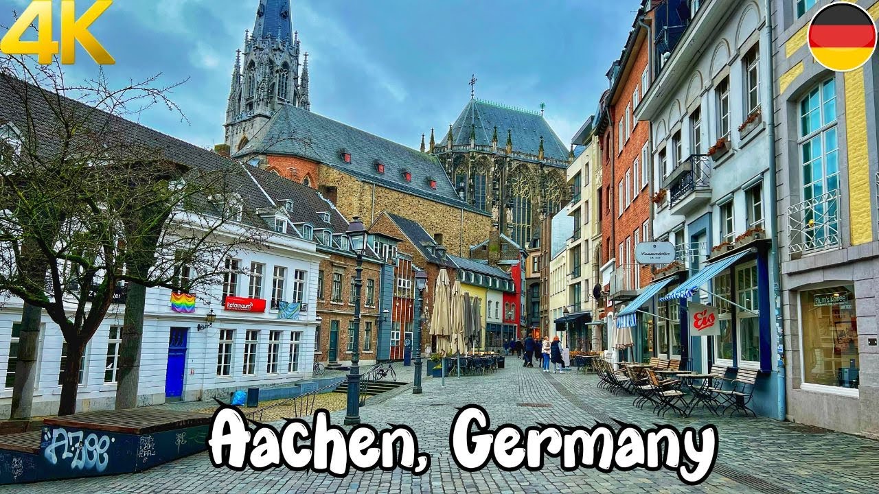 Aachen, Germany, walking tour 4K 60fps - A beautiful German city