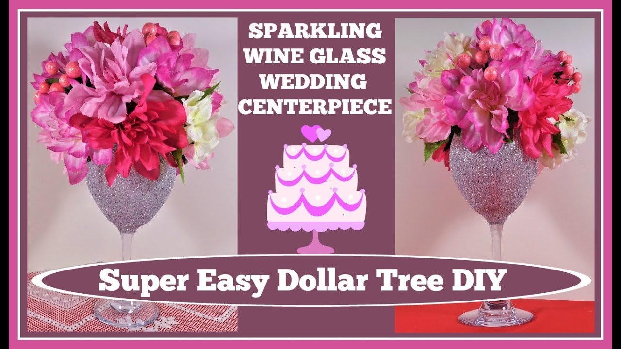 🍷Sparkling Wine Glass Wedding🍷 Centerpiece DIY💍