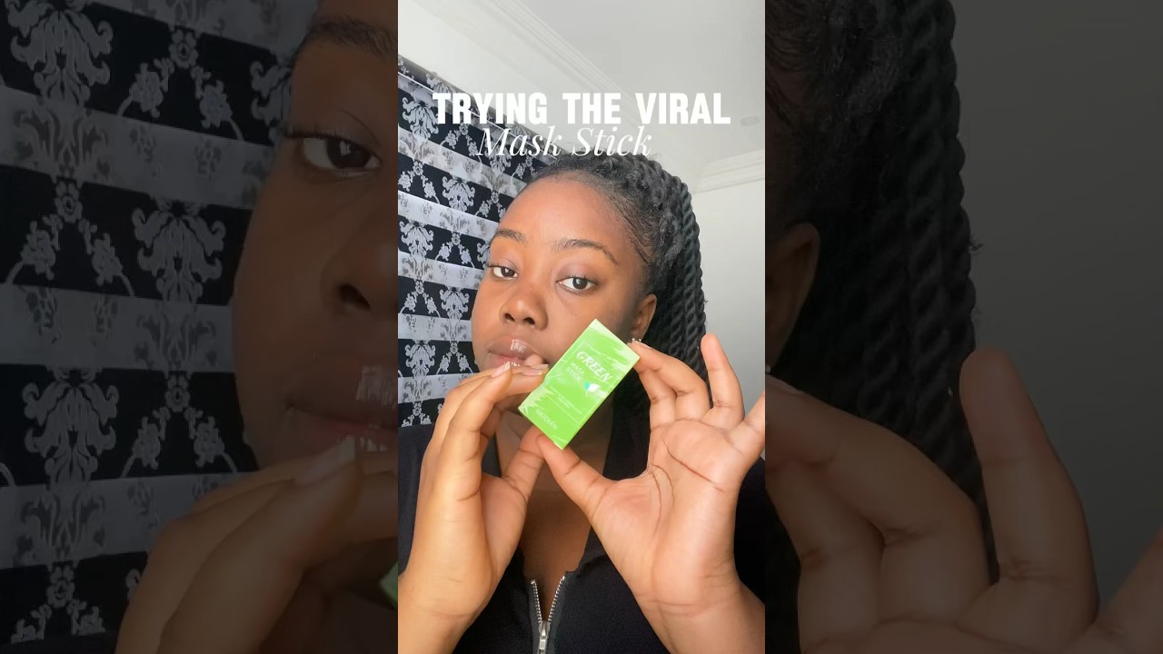 Trying the viral green tea mask stick🌱