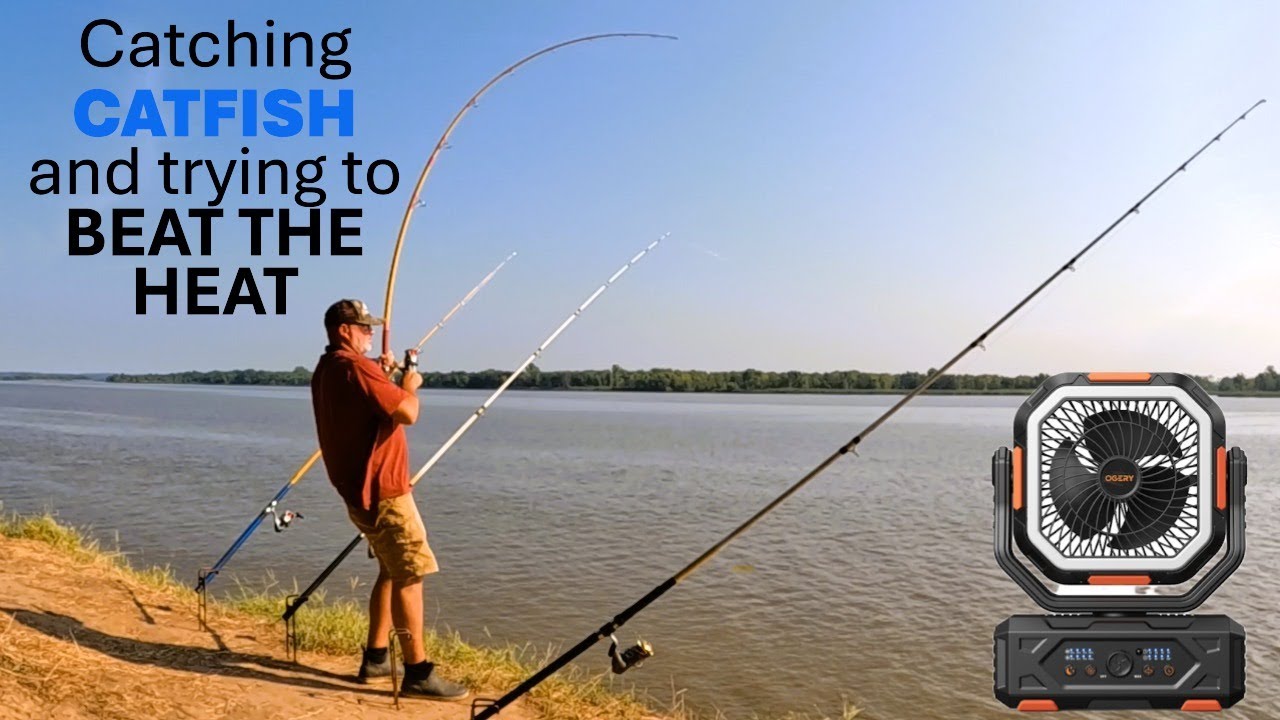 Catching catfish and trying to stay cool