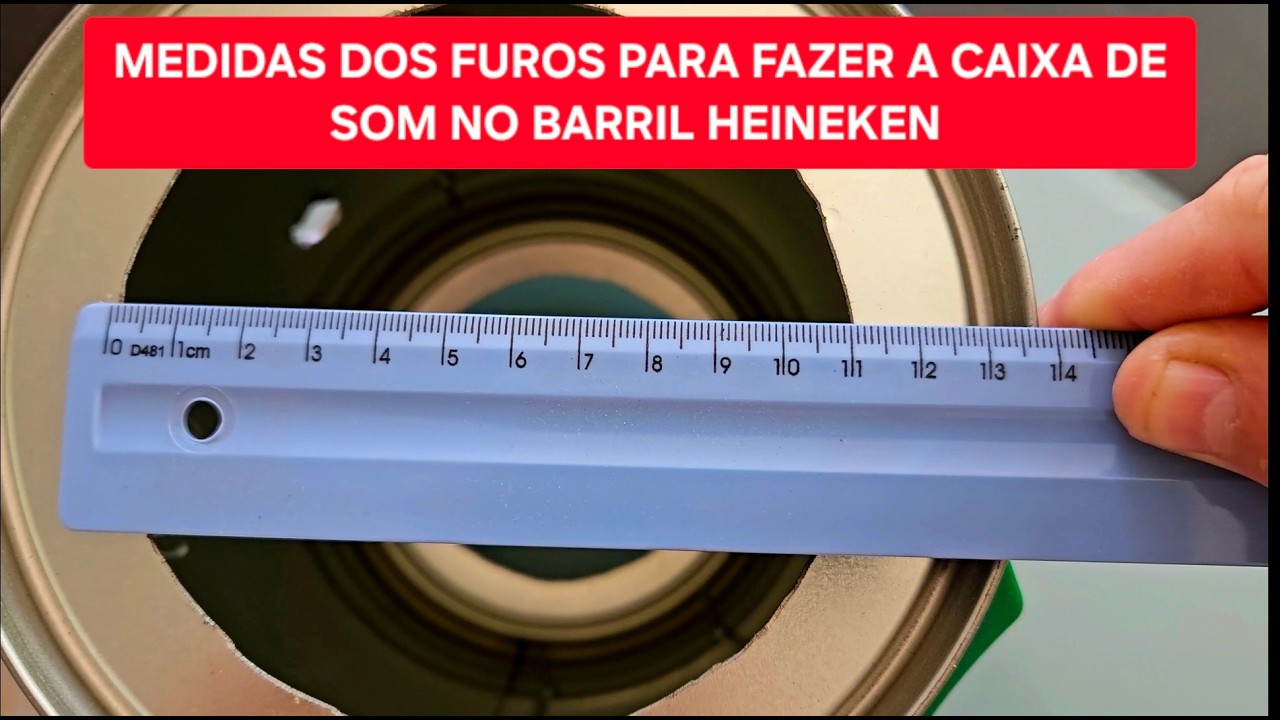 MEDIDAS DOS FUROS PARA FAZER A CAIXA DE SOM NO BARRIL HEINEKEN