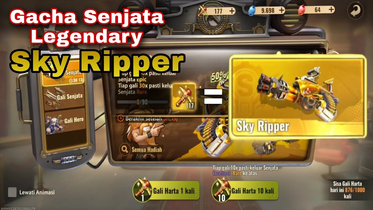 GACHA SENJATA LEGENDARY SKY RIPPER!!! METAL SLUG AWAKENING, BANNER KU TANCAP SKY RIPPER KU DAPAT