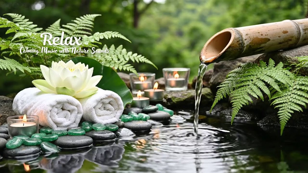 Relaxing Piano with Flowing Water Sounds 🌿 Calm Mind & Body, Relieve Anxiety, Deep Sleep