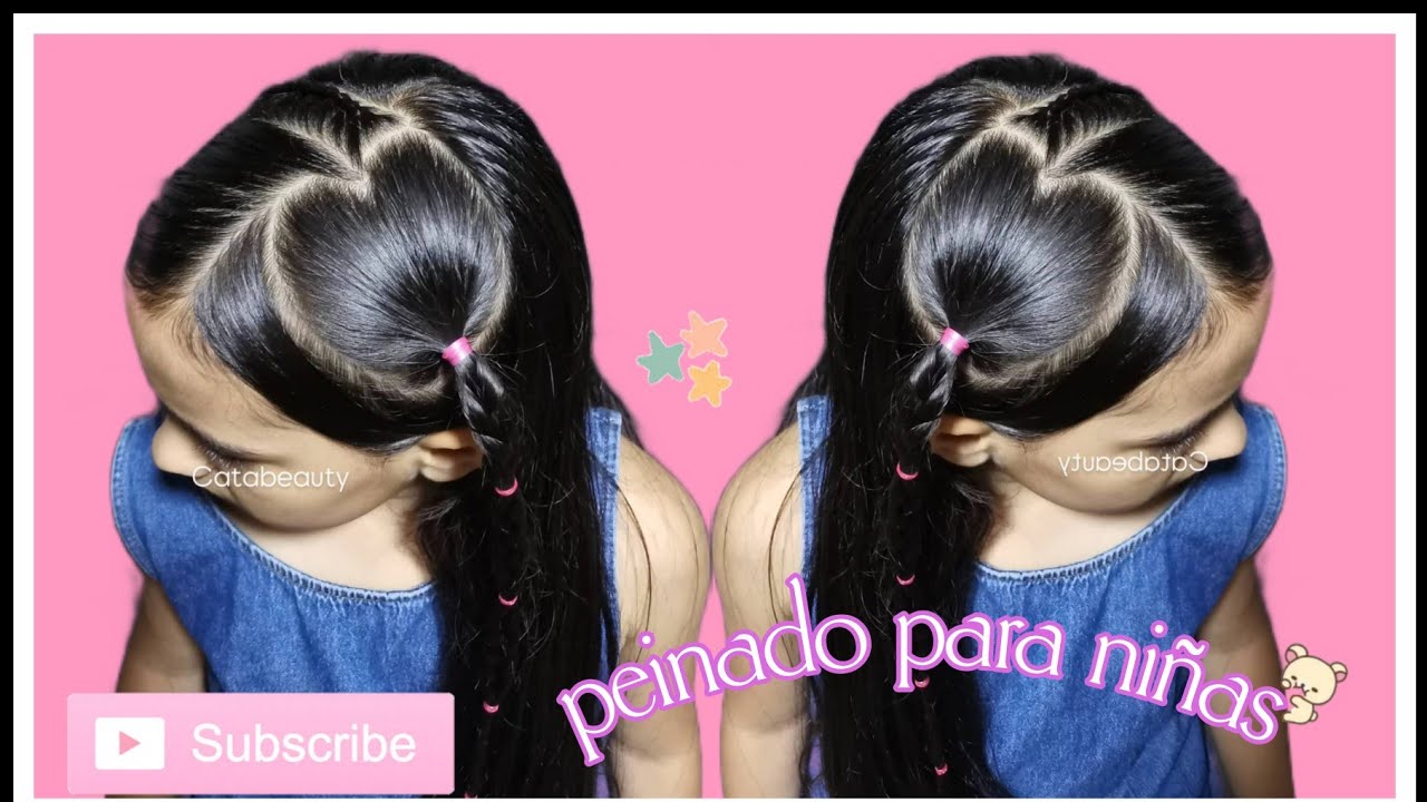Hermoso peinado para niñas . Con trenza en menos de 5 minutos 💕 