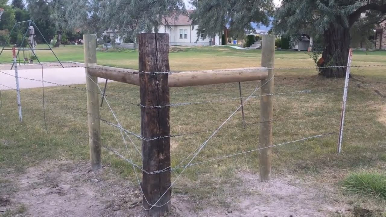 How to install a H brace corner for barb wire fence