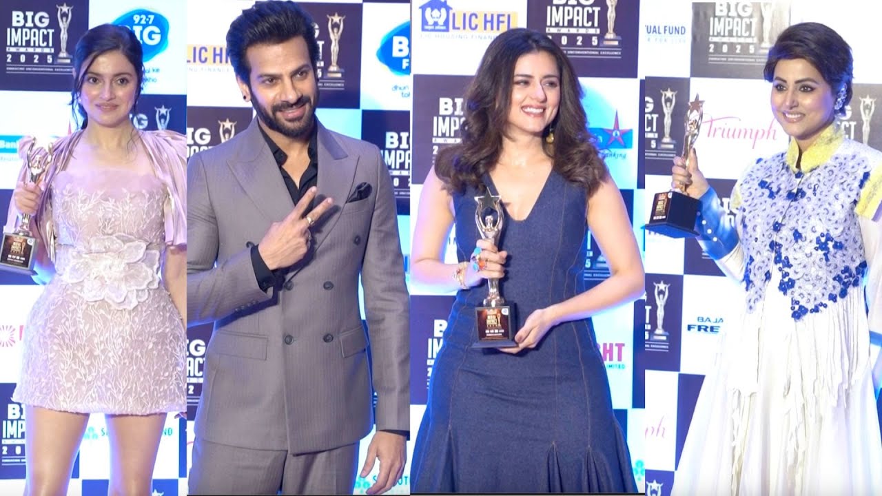 Karan Veer Mehra, Hina Khan, Bobby Deol, Ridhi Dogra at The Red Carpet Of Big Impact Awards