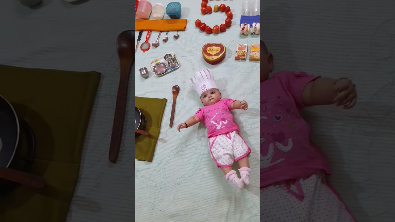 masterchef theme baby monthly birthday decoration ideas Baby monthly photoshoot ideas