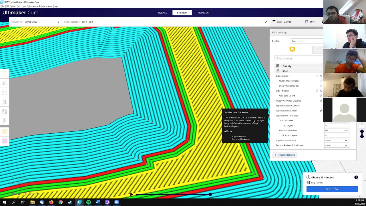 Cura slicing for functional mechanical components