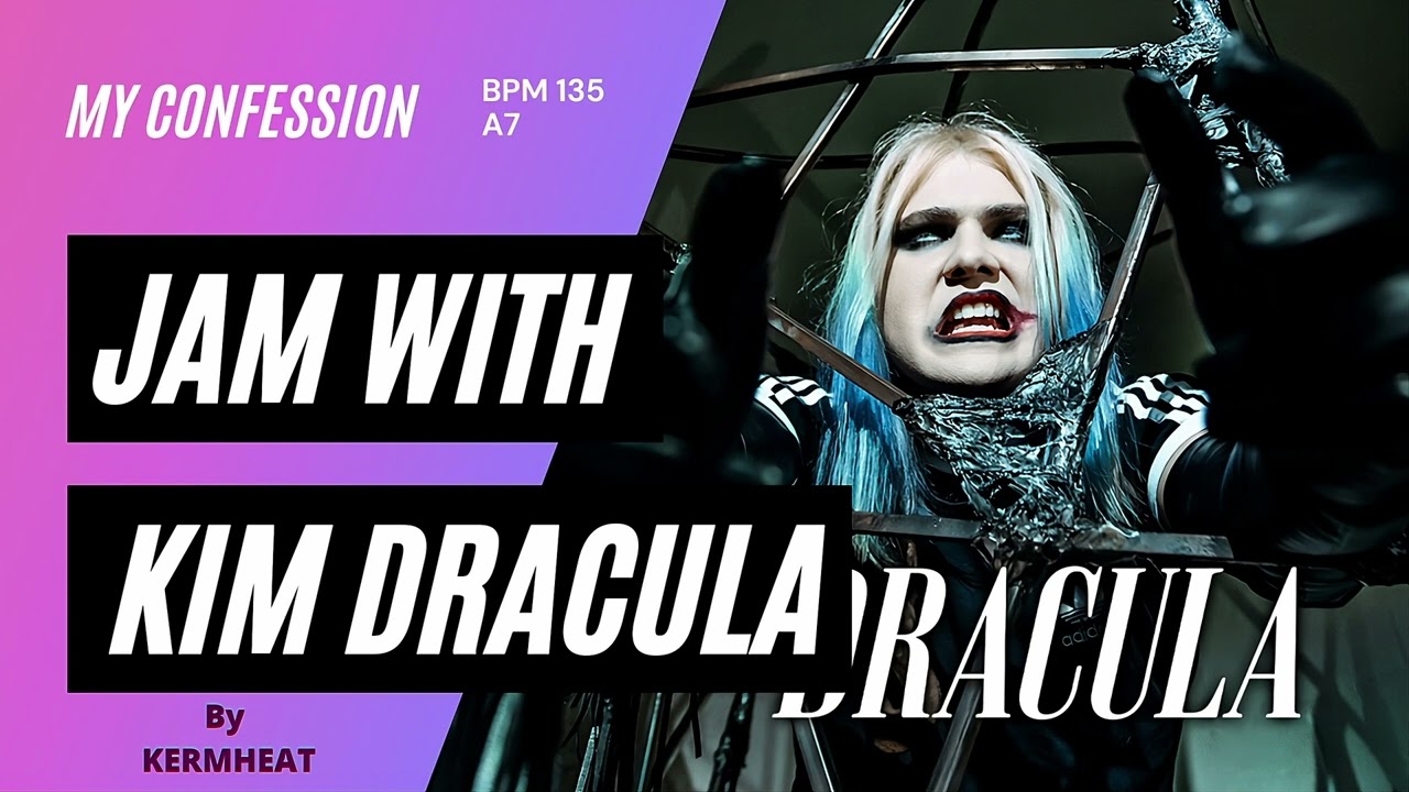 Jam with Kim Dracula "My Confession" BPM 135 A7 guitar Backing track 