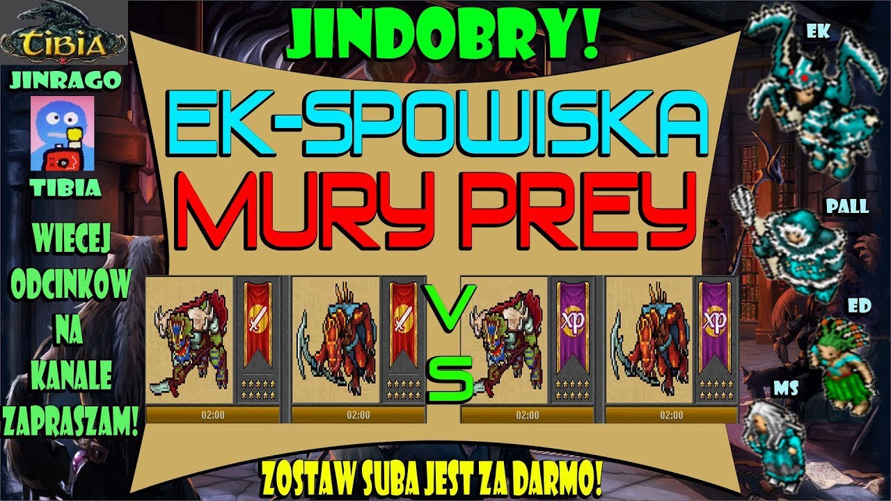 Tibia - Mury Prey Damge vs Prey Exp EK-spowiska