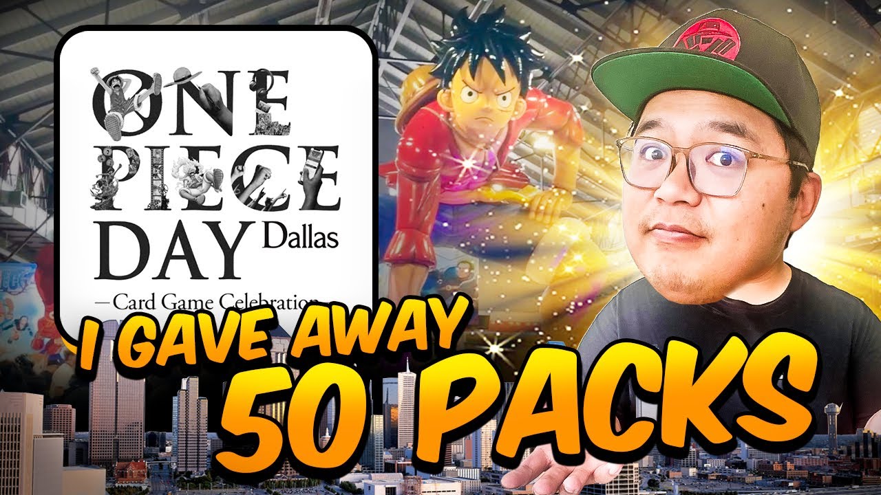 Ep. 2 - ONE PIECE DAY DALLAS VLOG - I Gave Away FREE OP07 & OP08 Packs to SUBSCRIBERS!