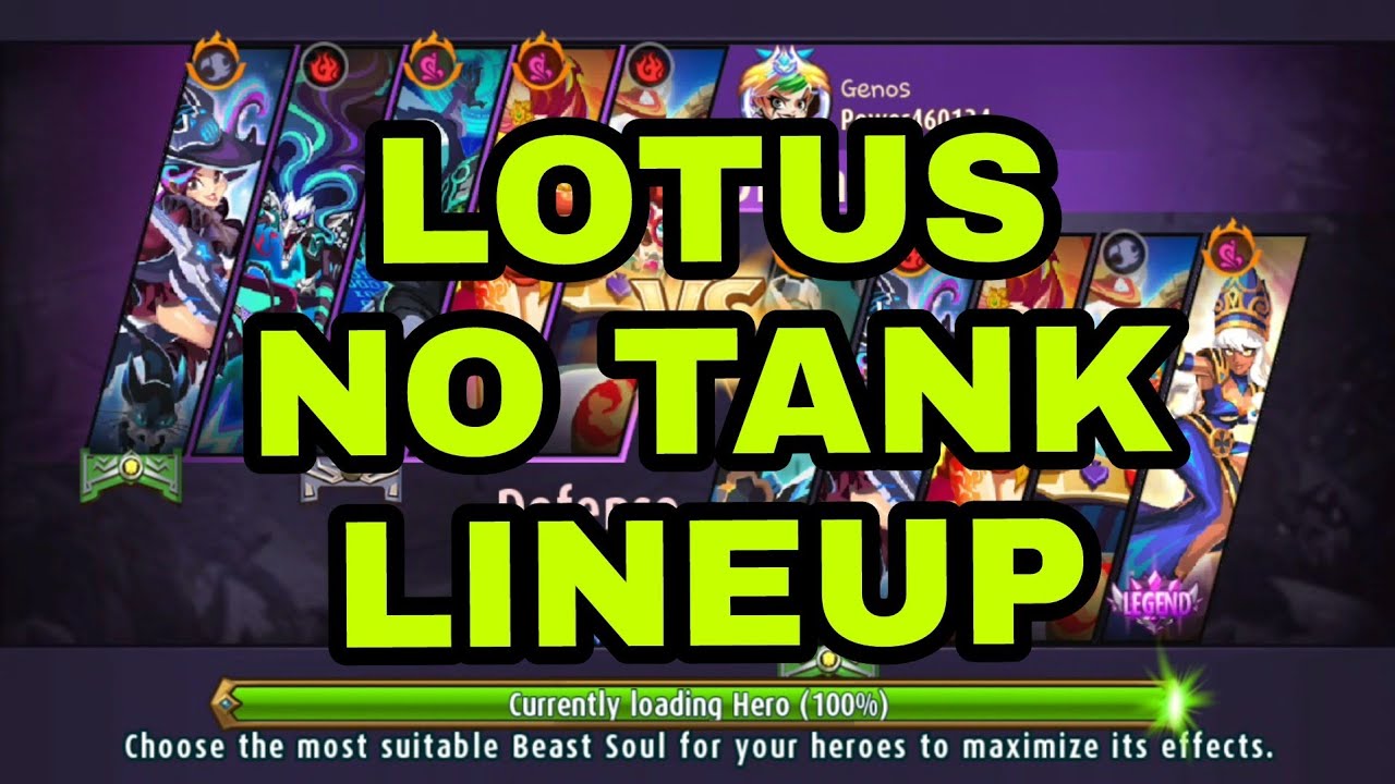 Magic Rush : Lotus No Tank Arena Lineups
