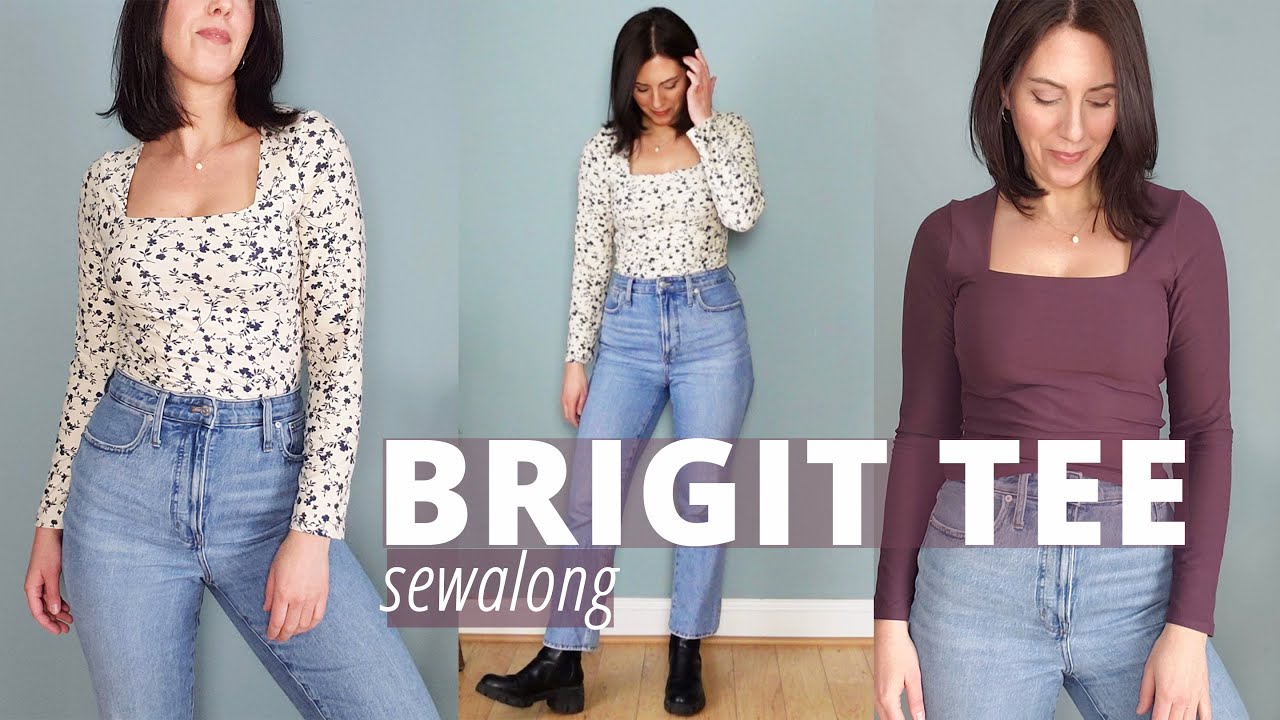 Brigit Tee Sewalong | Выкройка и руководство по шитью топа с квадратным вырезом | Выкройки