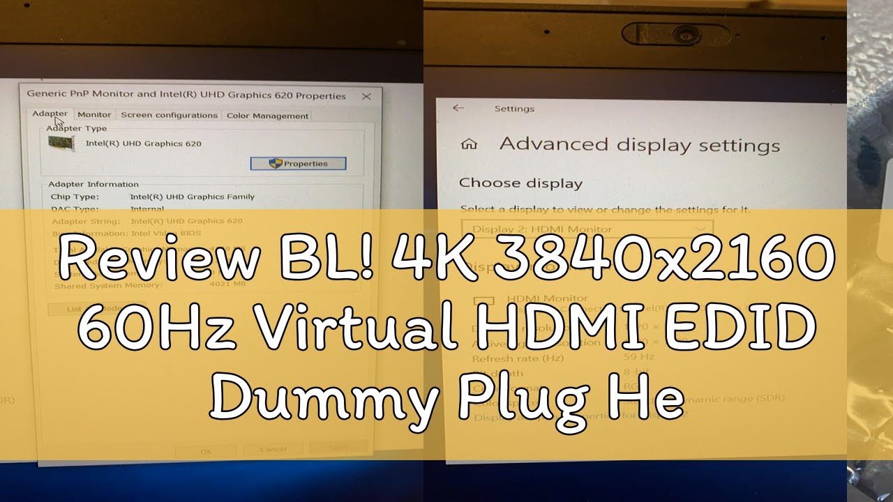 Review BL! 4K 3840x2160 60Hz Virtual HDMI EDID Dummy Plug Headless Ghost Display Emulator