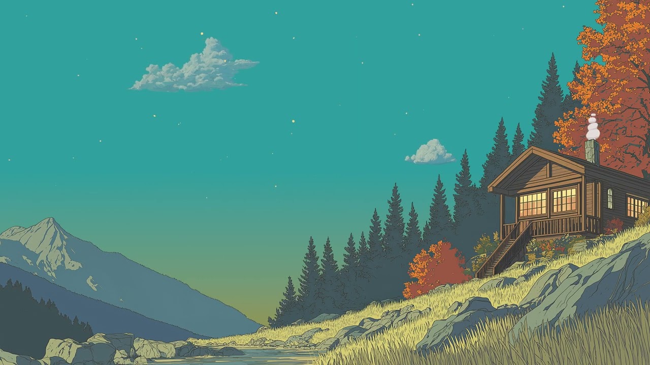 cozy fall cabin ambience 🍂 relaxing lofi beats for study, sleep & relaxation