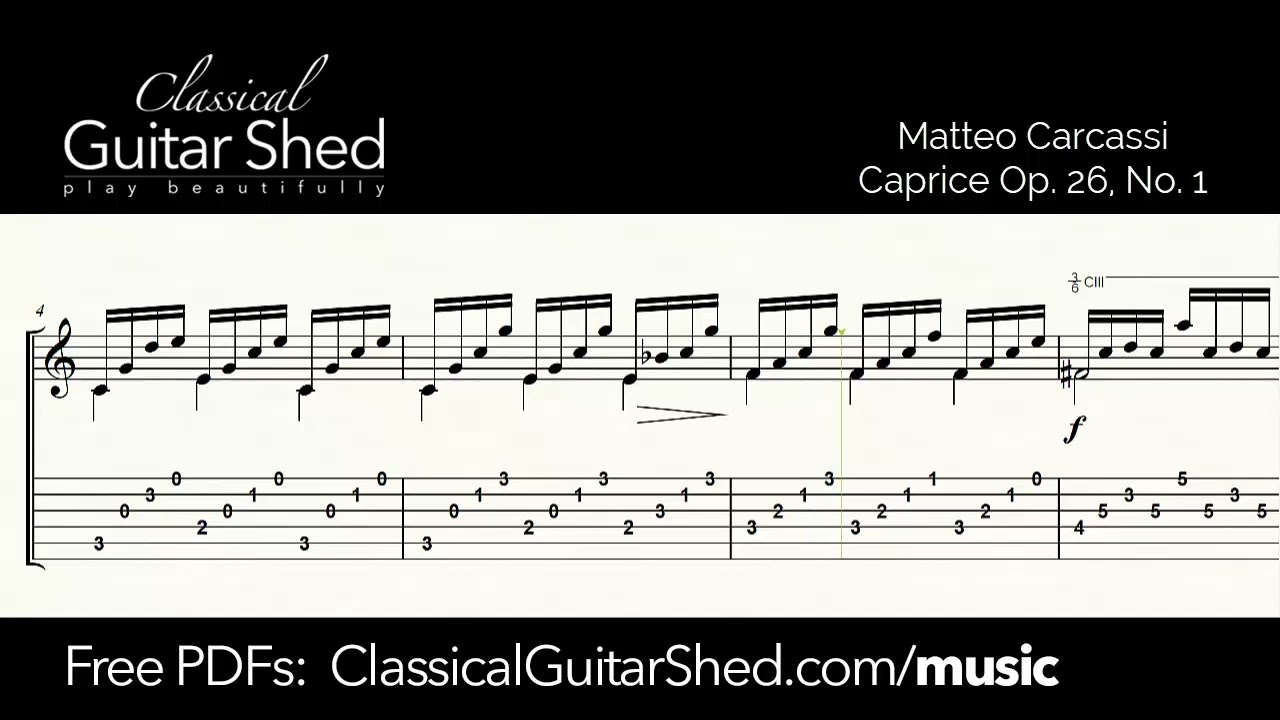Carcassi: Op 26 No 1 - Free Classical Guitar Sheet Music