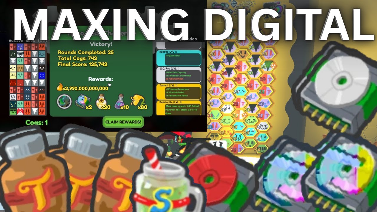 Crafting POP then Gummy then MAXING DIGITAL (250/285, 500) DRIVES #4 | BEE SWARM SIMULATOR