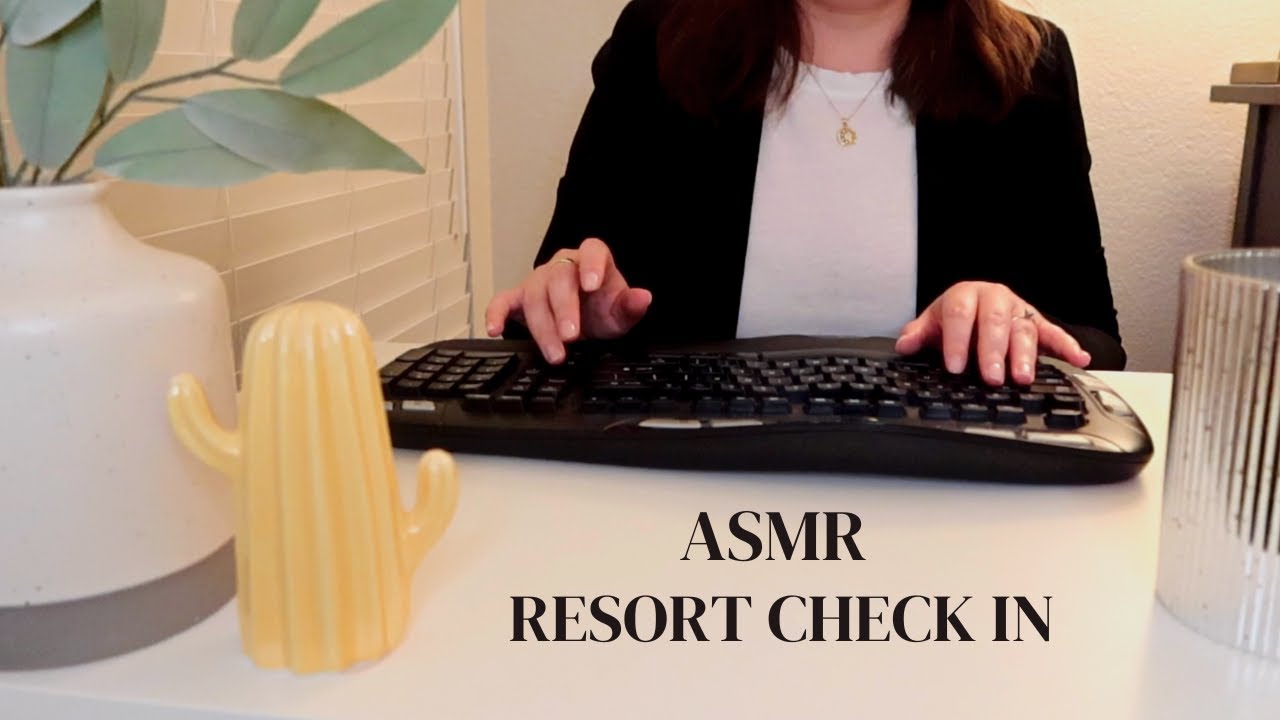 ASMR Resort Check In Roleplay🌿🧳Calm Customer Service, Soft-Spoken, Keyboard Typing