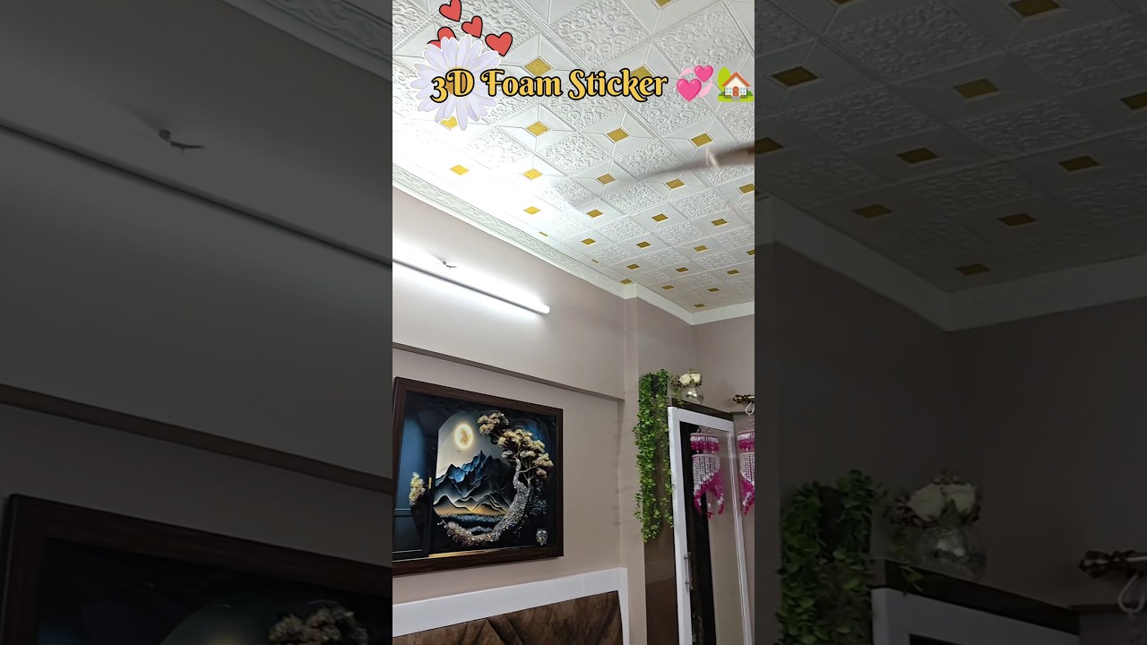 3D Foam Border Wall Stickers 👌🤩#3dwallpapers #3dfoamsticker #homedecor #wallsticker