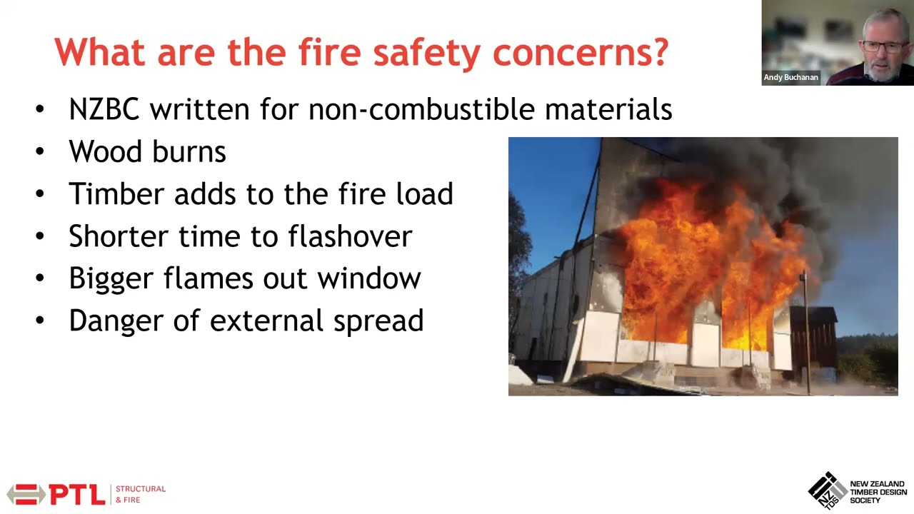 September 2023 – Design of Mass Timber Buildings for Fire Safety – Dr. Andy Buchanan presenting