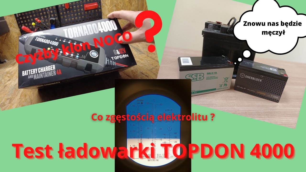 Test ładowarki TOPDON Tornado 4000