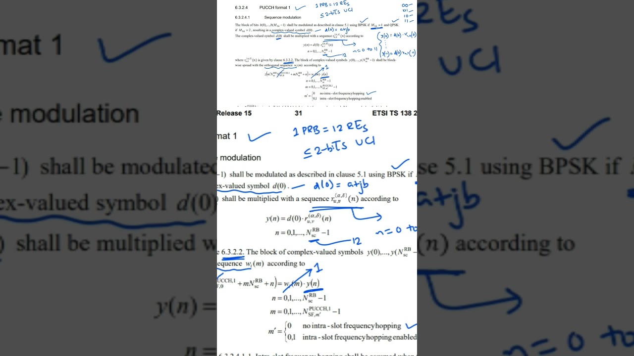 Simplify to understand 3GPP spec better - PUCCH F1 sequence generation.. #5g #3gpp #wireless