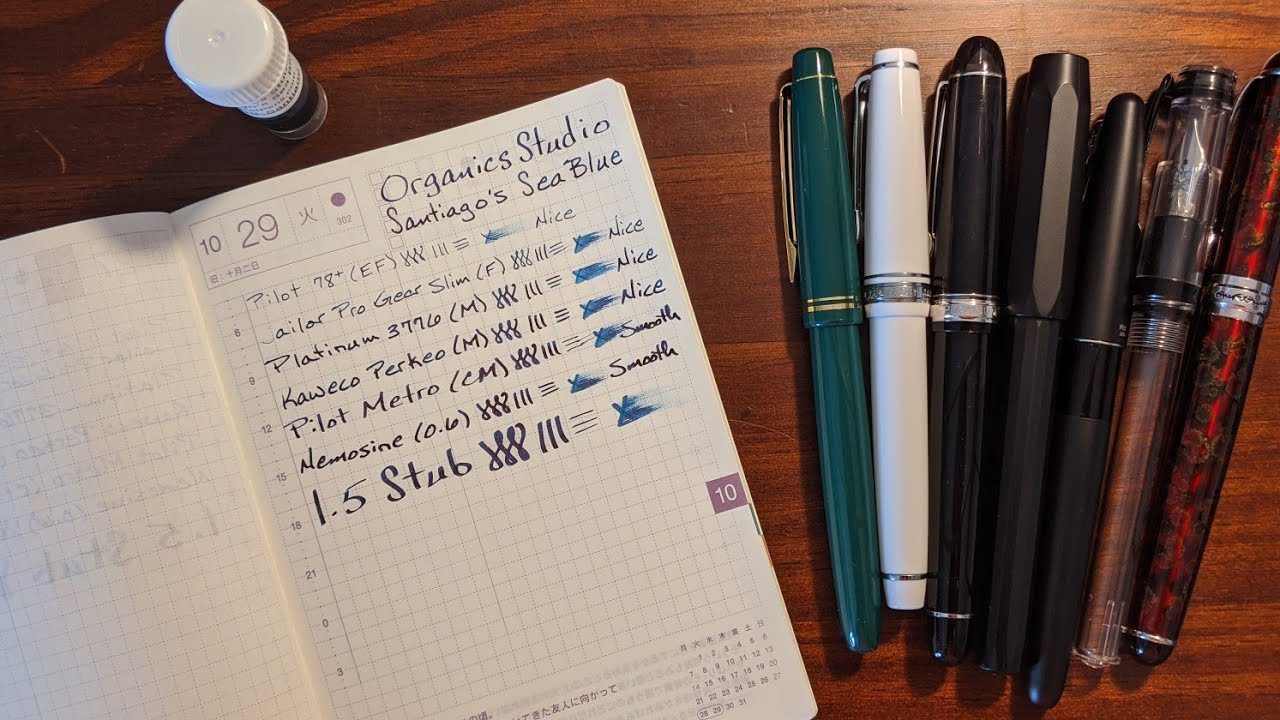 Organics Studio Santiago's Sea Blue and Fountain Pens