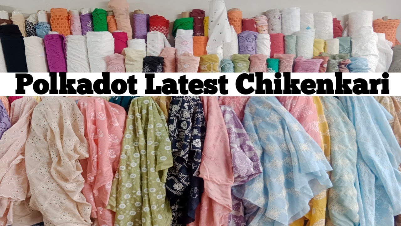 Rabi Center Polkadot Classic Chikenkari/Papr Chikenkari,Organza & Lawn Chikenkari