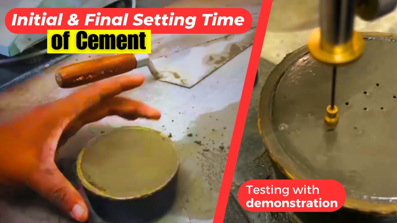 Initial and final setting time of cement test procedure in Hindi