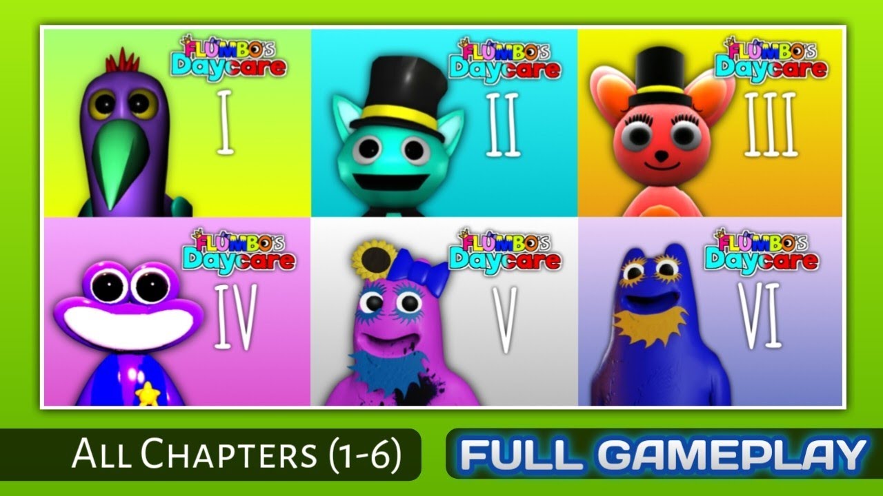 FLUMBO'S DAYCARE ALL CHAPTERS (1,2,3,4,5,6) Full Gameplay - Mascot Horror!