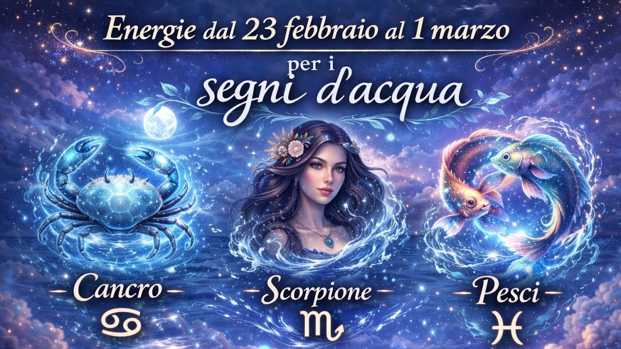 ENERGIE DAL 23 FEBBRAIO AL 1 MARZO SEGNI D'ACQUA - CANCRO ♋ SCORPIONE ♏ PESCI ♓