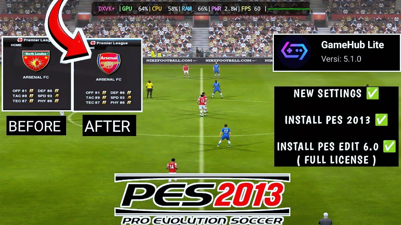 Cara Install PES 2013 di Game Hub Android | Full Tutorial + Patch & Setting Lancar!
