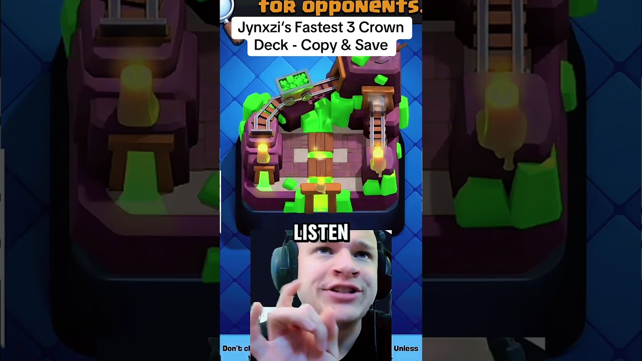 Jynxzi&rsquo;s fastest 3 crown deck 👑🔥 #jynxzi #jynxziclips #rainbowsixsiege #clashroyale #gaming