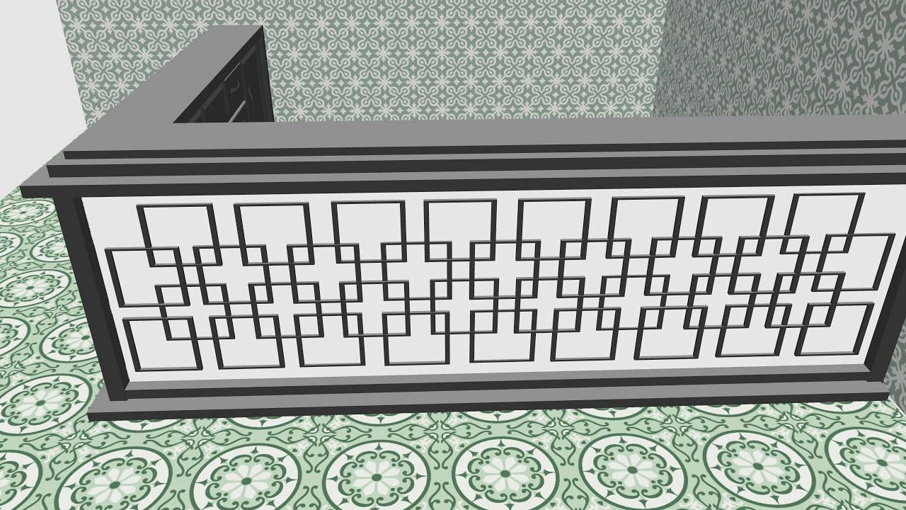 Encaustic cement tile - CTS 28.1 3D perspective design - Vietnam cement tile