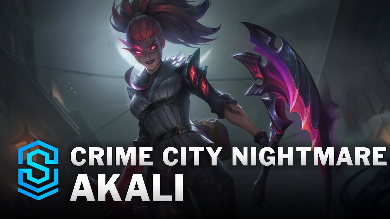 Crime City Nightmare Akali Skin Spotlight - League of Legends