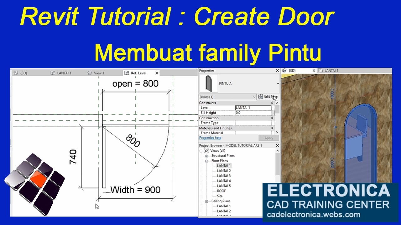 Revit : Create Door family (membuat family pintu)