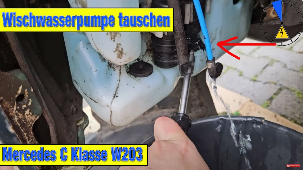 Wischwasserpumpe tauschen rinnt ersetzen Mercedes W203
