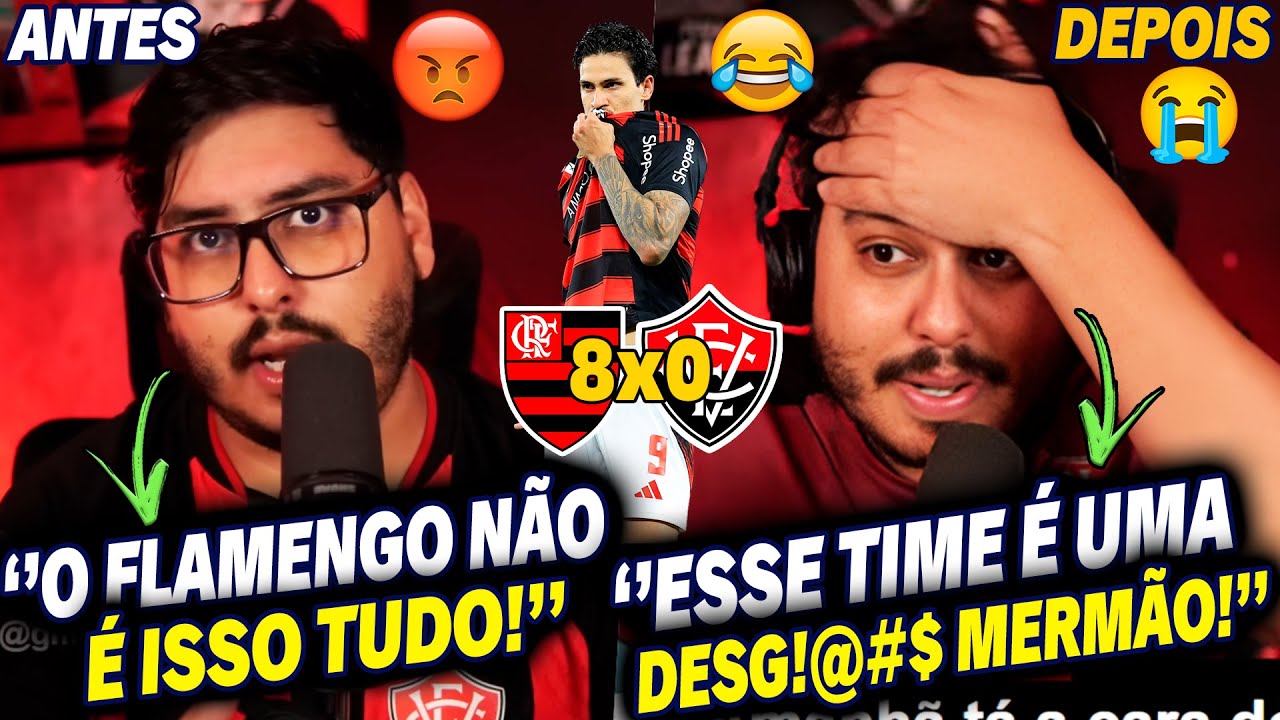 😂 ANTES e DEPOIS dos TORCEDORES do VITORIA ao ATROPELO FLAMENGO 8X0 VITORIA no BRASILEIRÃO!
