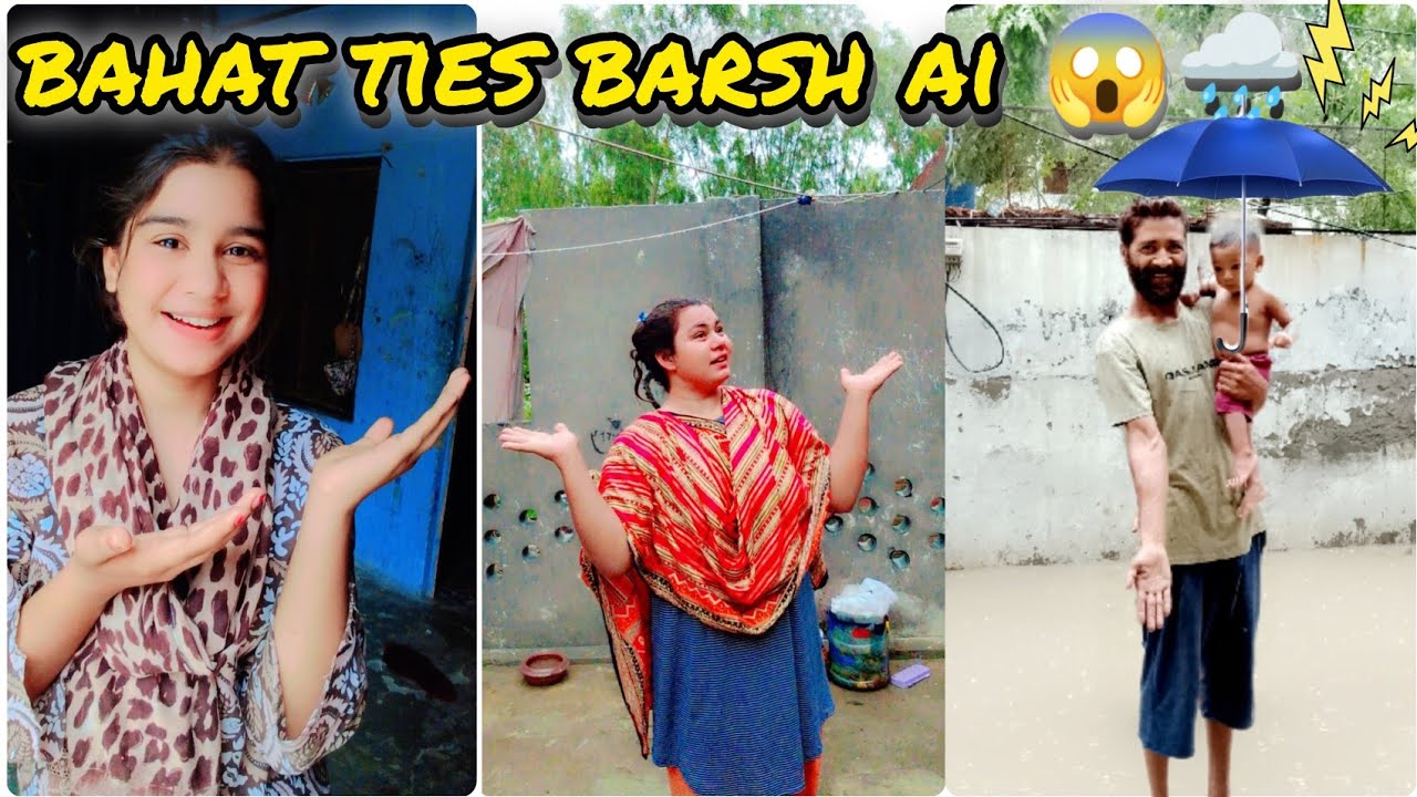 Lahore mein tufsan barish 🌪️🌧️ | Bahat ties barsh hoi 😱 | @CuteFamilyVlogs-11