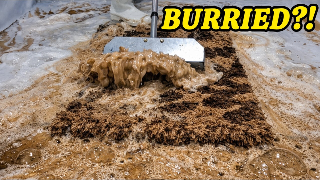 Huge Shag Rug… Completely Buried in Mud 😳 | Extreme ASMR Cleaning