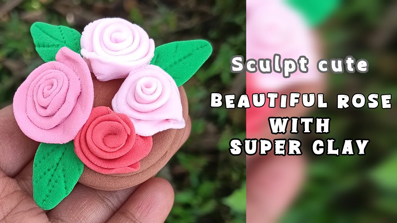 Beautiful Rose with super clay🌹//rose making with clay //#clayart #clay 