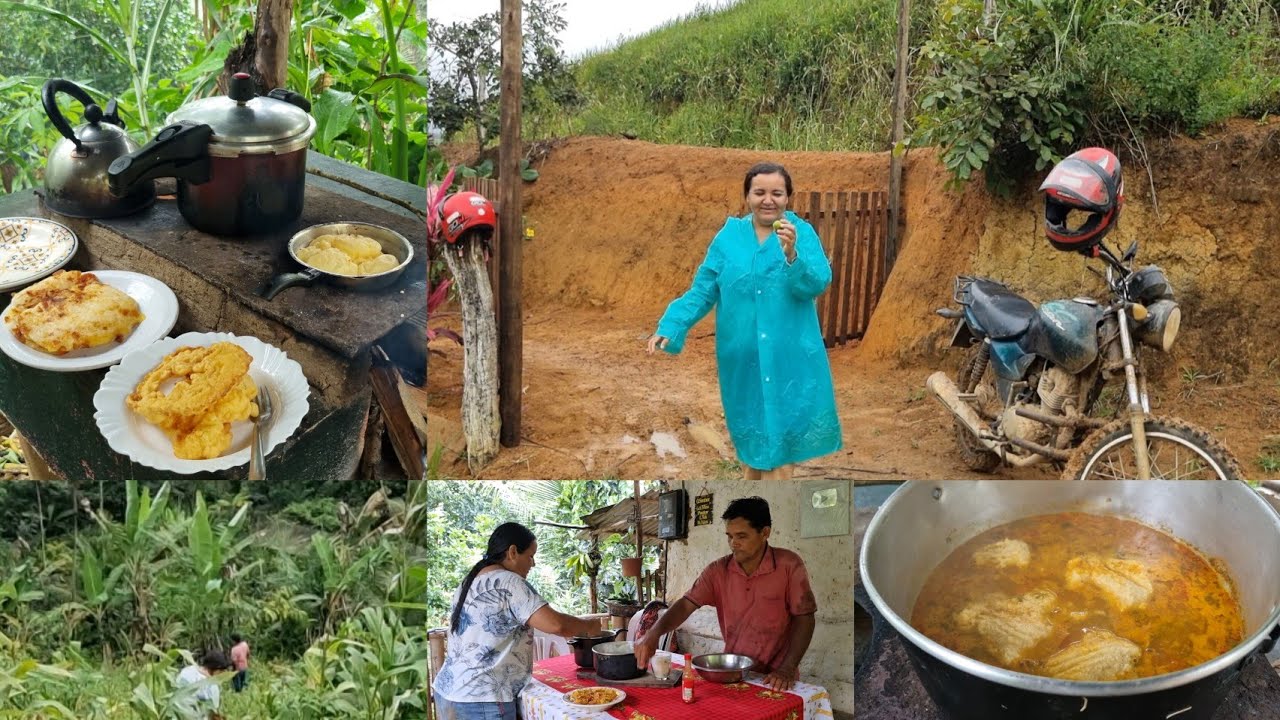 Muita chuva por aqui aproveitamos pra plantar maracujá fava e batata doce café ☕️ e almoço no sítio 