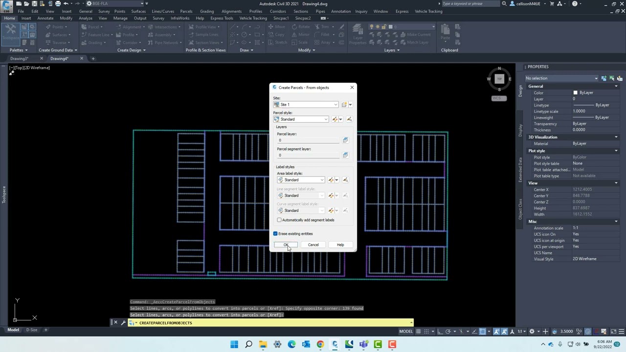 Create Parcels From Objects in Civil 3D 2023