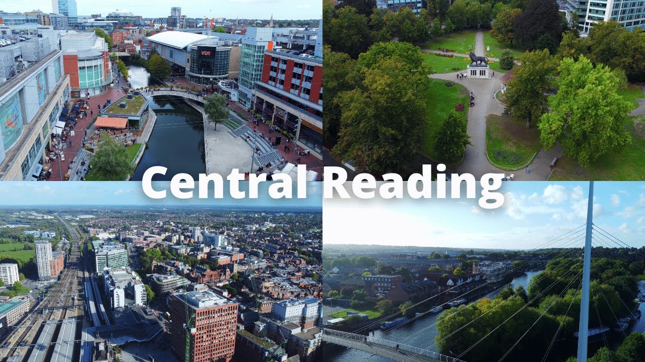 Central Reading, Berkshire│4K UHD Stock Drone Footage
