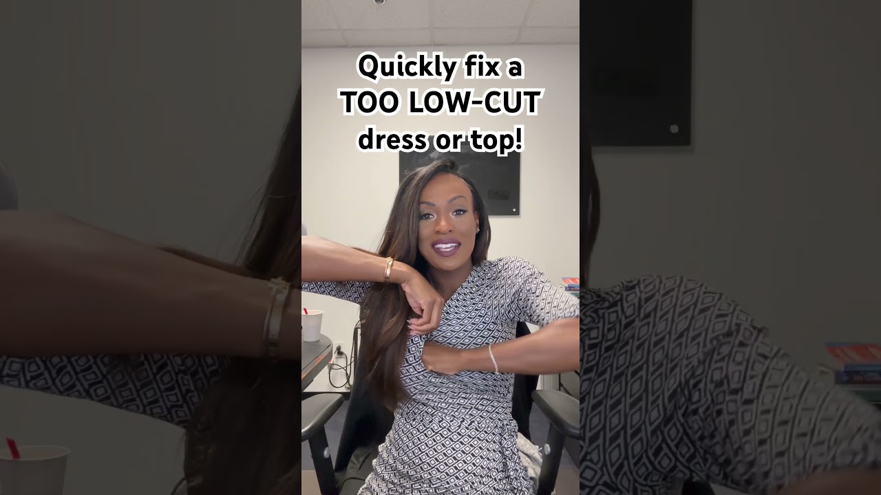 DO THIS if your top is too low-cut for work #bougieonabudget #fashionhacks #workclothes